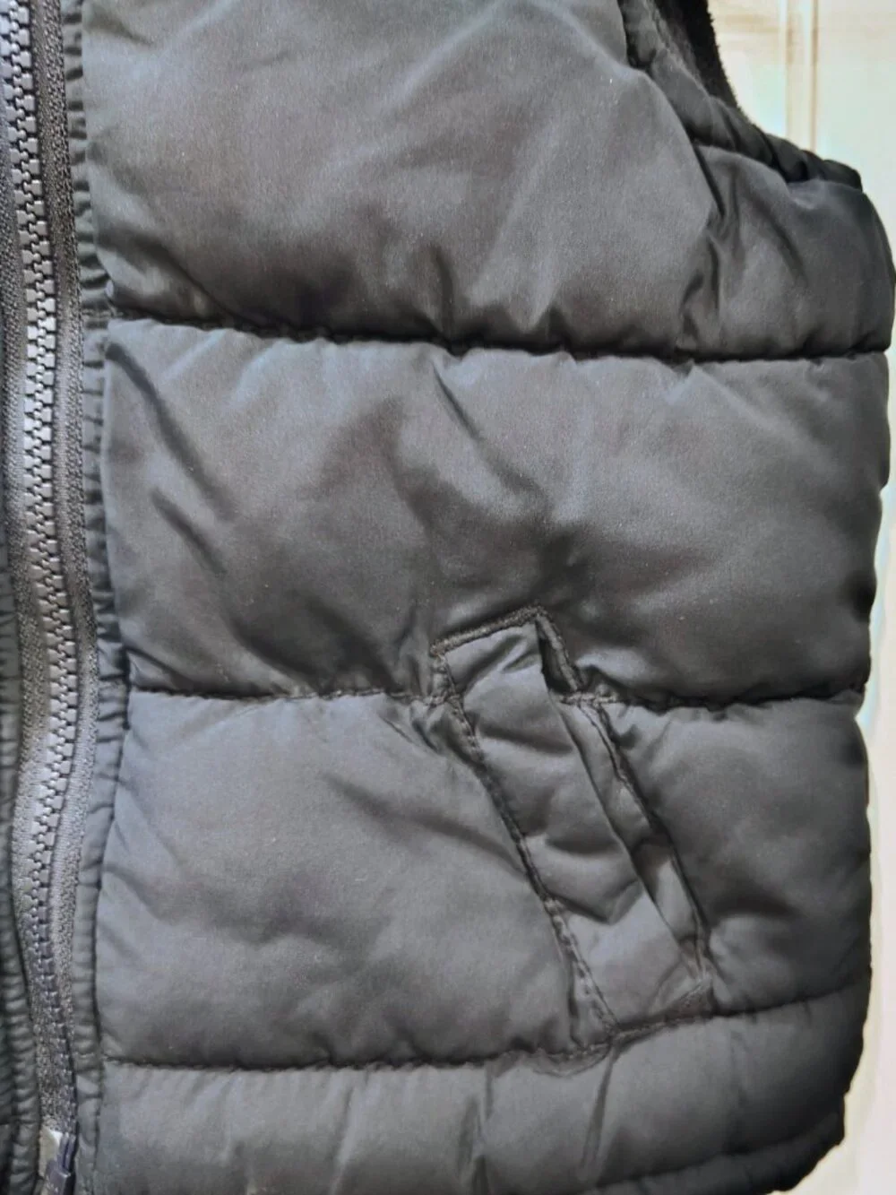 Old Navy Baby Toddler Navy Blue Puffer Vest, Fleece Lined, 12-18 Mo EUC